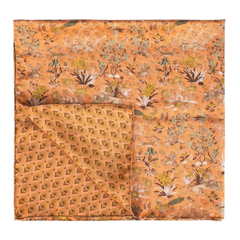 Printed silk bandana with double motif