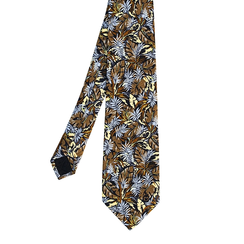 LEAVES MOTIF ORIGINAL VINTAGE SILK TIE