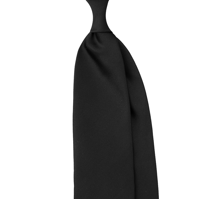 SILK SATIN TIE - BLACK