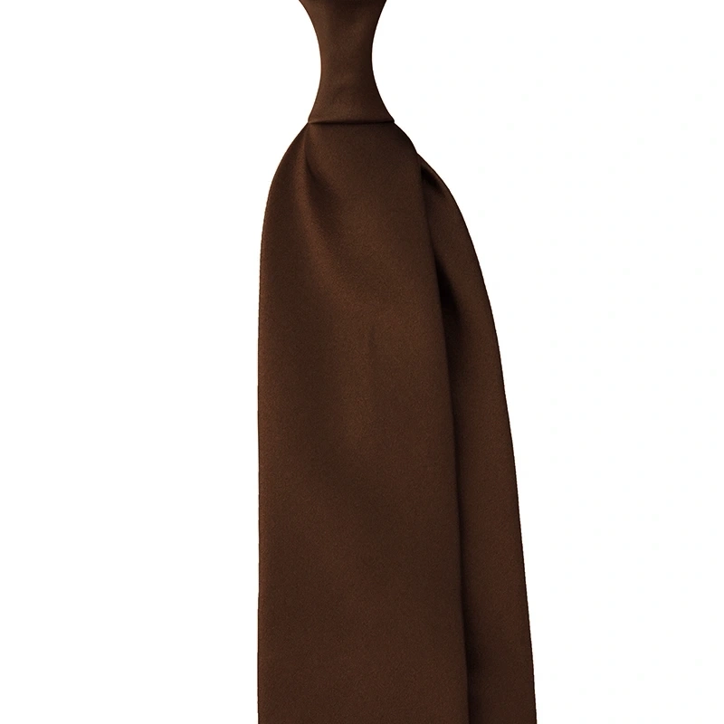 SILK SATIN TIE - CHOCOLATE