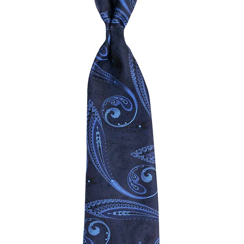UNIQUE VINTAGE PAISLEY MOTIF WOVEN SILK TIE custom made in Como by Stefano Cau