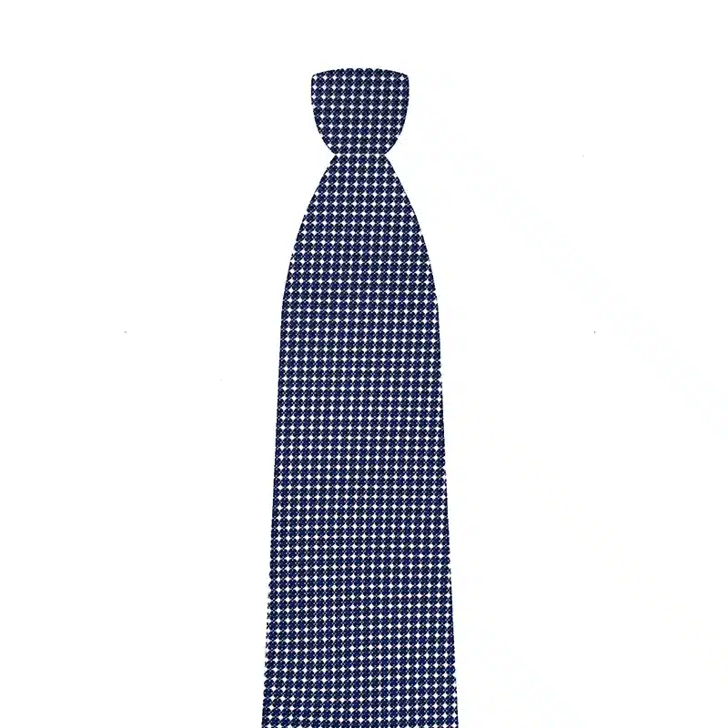 Micro Motif Jacquard Woven Silk Tie - Navy