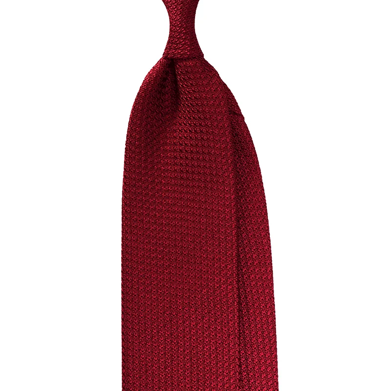 Grenadine Garza grossa silk tie in burgundy color, handmade in Italy by Stefano Cau.