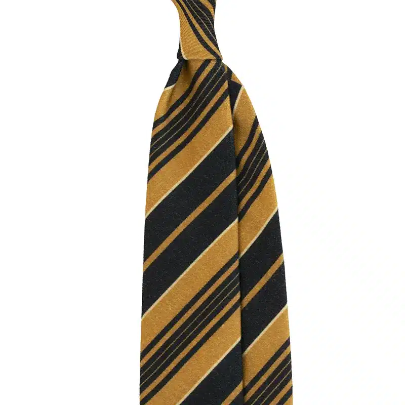 Golden Stride Motif Printed Wool Tie. Custom made in Como by Stefano Cau.
