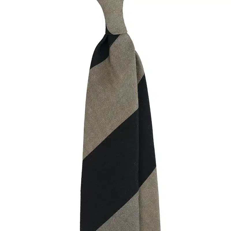 Block Stripe Printed Wool Tie. Handmade in Como by Stefano Cau.