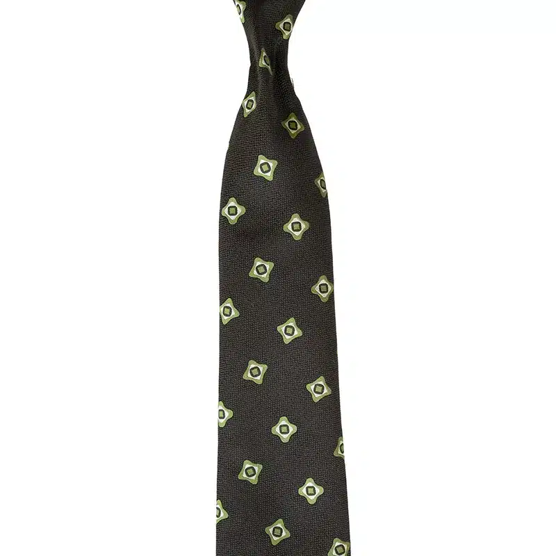 Update Medallion Motif Woven Silk Tie Handmade in Como by Stefano Cau