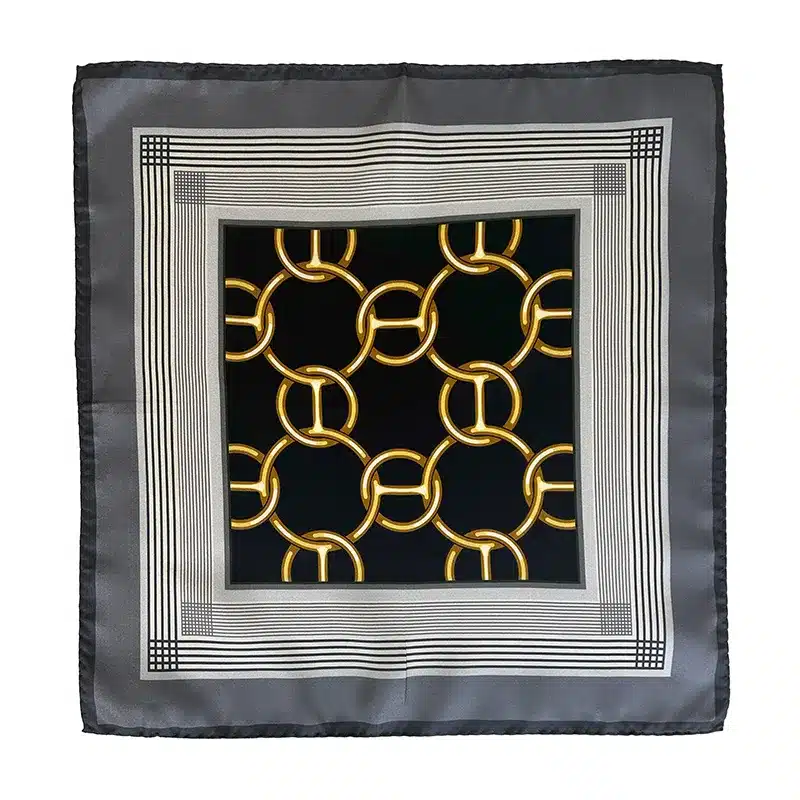Racing Twill Printed Silk Pocket Square By Stefano Cau