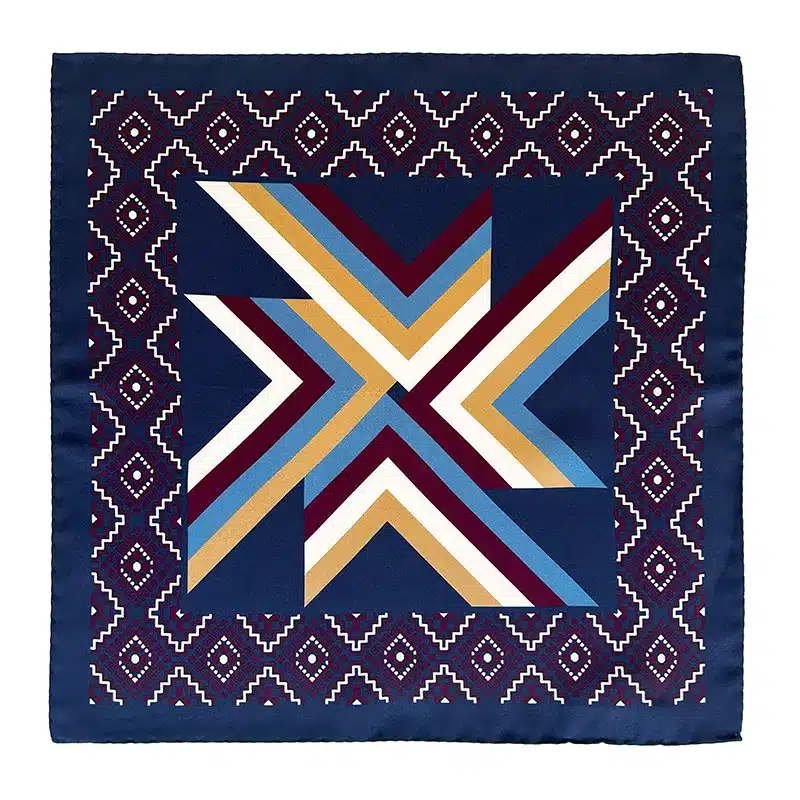 Jazz Inferno Motif Printed Silk Pocket Square by Stefano Cau
