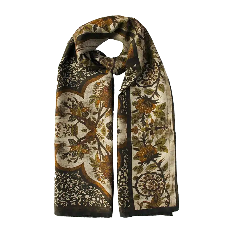 ARMENIAN PEACOCK PRINTED SILK SCARF – Stefano Cau