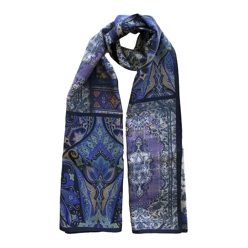 Arabesque Patchwork Printed Silk Habotai Scarf by Stefano Cau