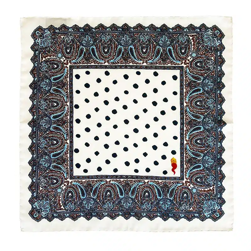 Lucky Horn Printed Silk Pocket Square by Stefano Cau