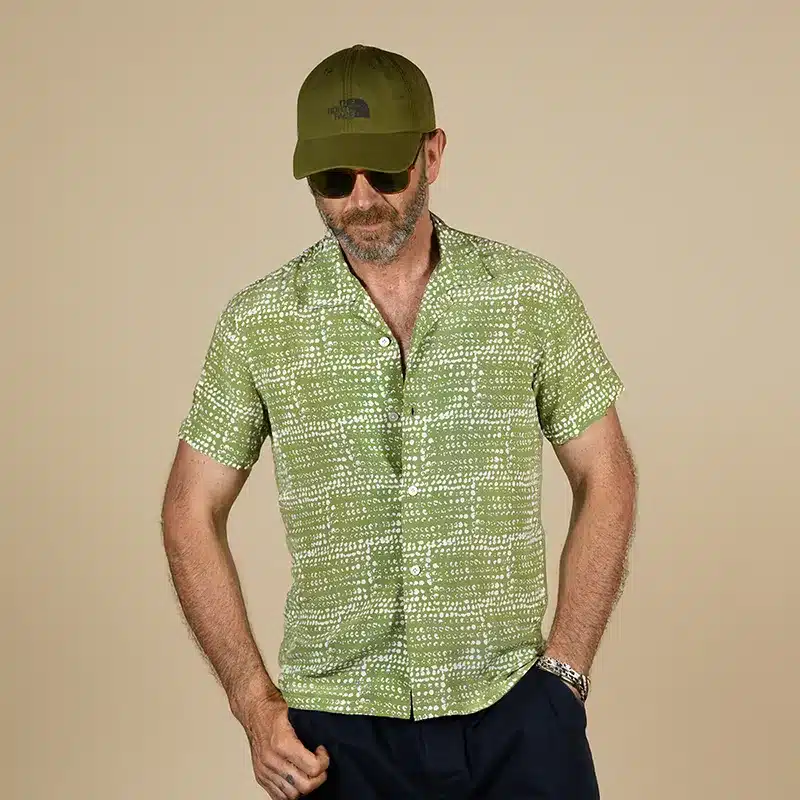Pixel Dot Rhythm Printed Silk Shirt By Stefano Cau