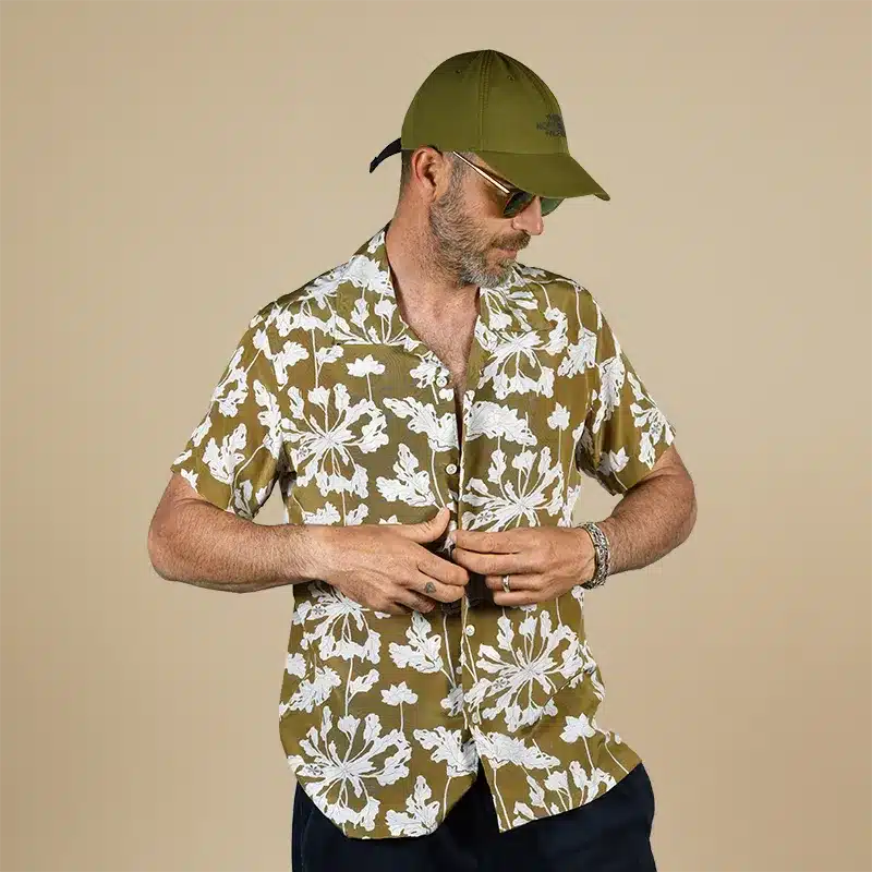 Desert Garden Printed Silk Shirt - Green by Stefano Cau