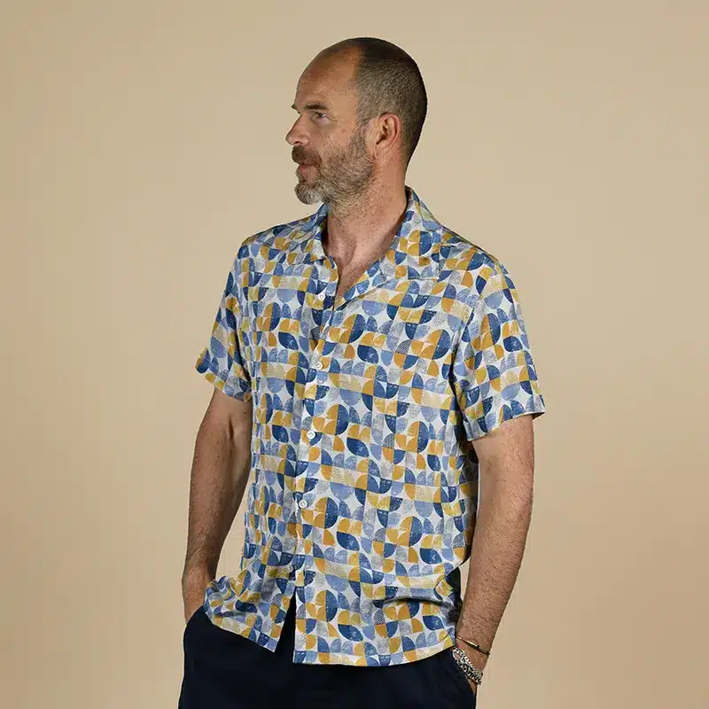 Modernist Dots Printed Silk Shirt By Stefano Cau