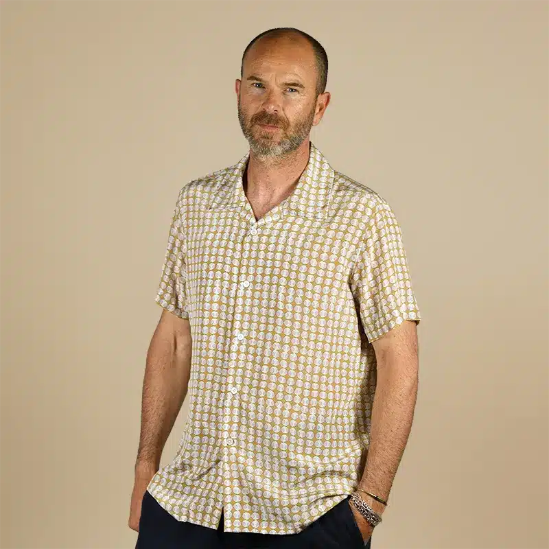 Dotted Frequency Printed Silk Shirt by Stefano Cau