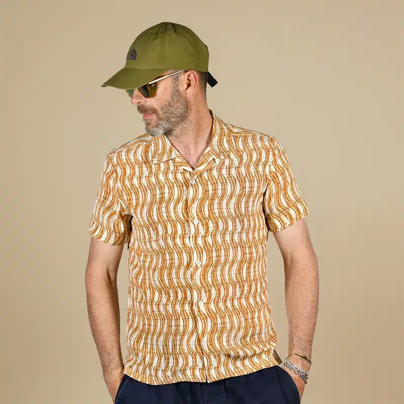 Sunset Curves Printed Silk Shirt by Stefano Cau