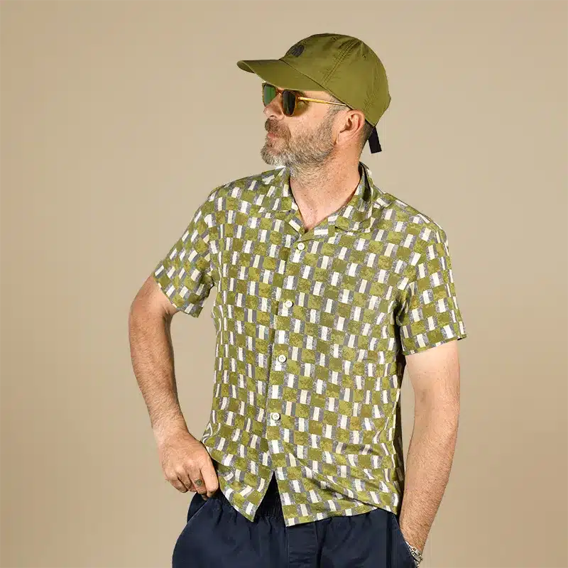 Verdant Morse Printed Silk Shirt - Green by Stefano Cau