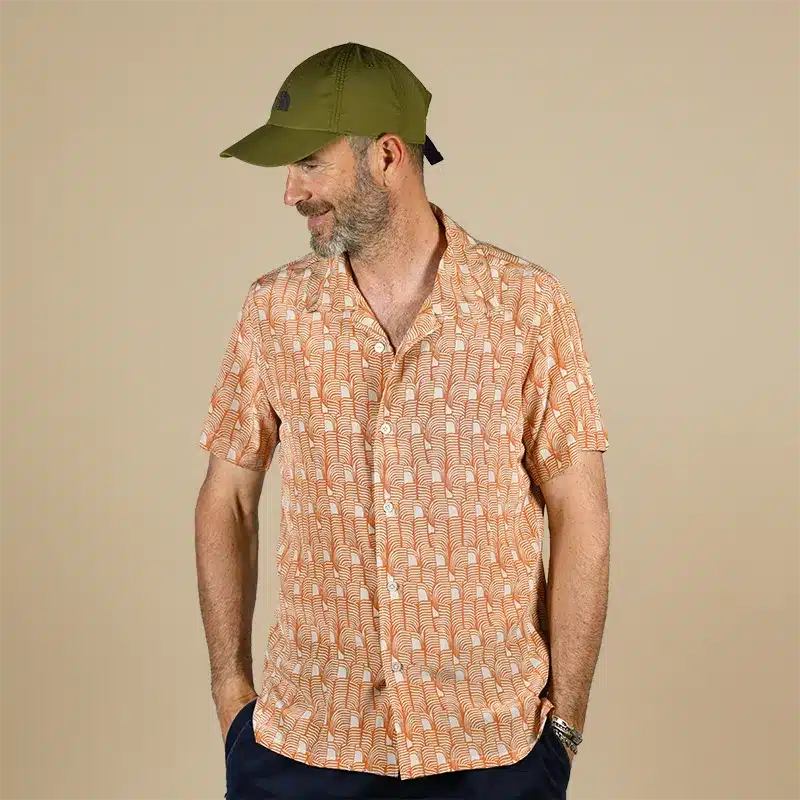 Retro Flow Printed Silk Shirt by Stefano Cau