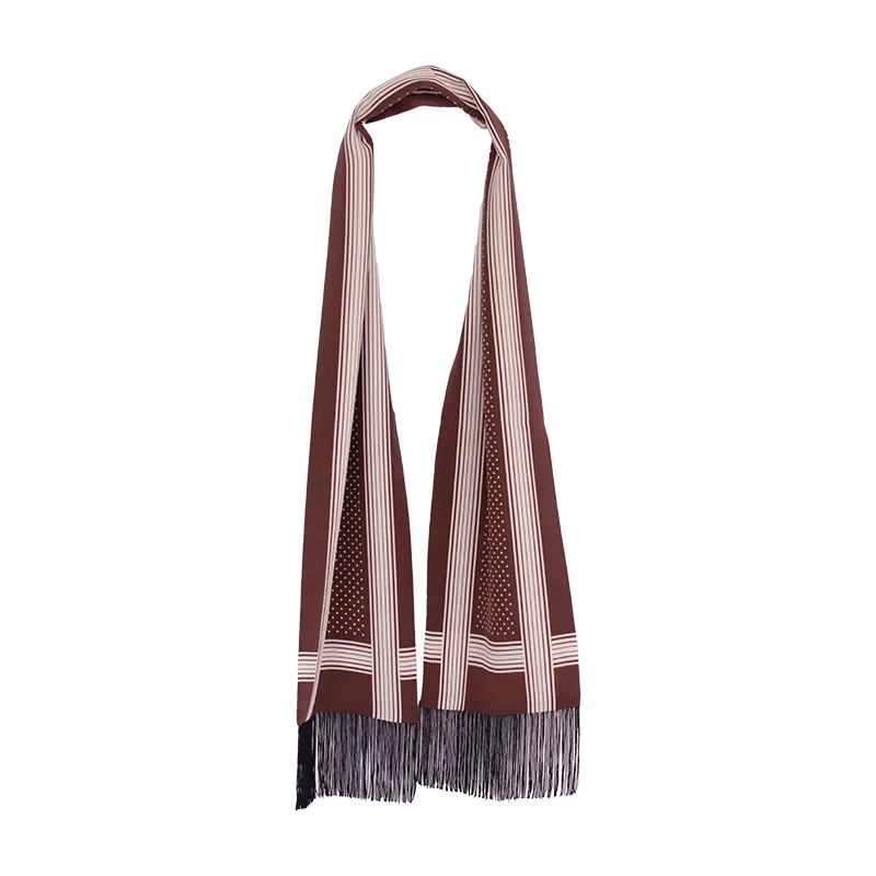Moderne Pois Printed Silk Under-Jacket Scarf - Burgundy by Stefano Cau